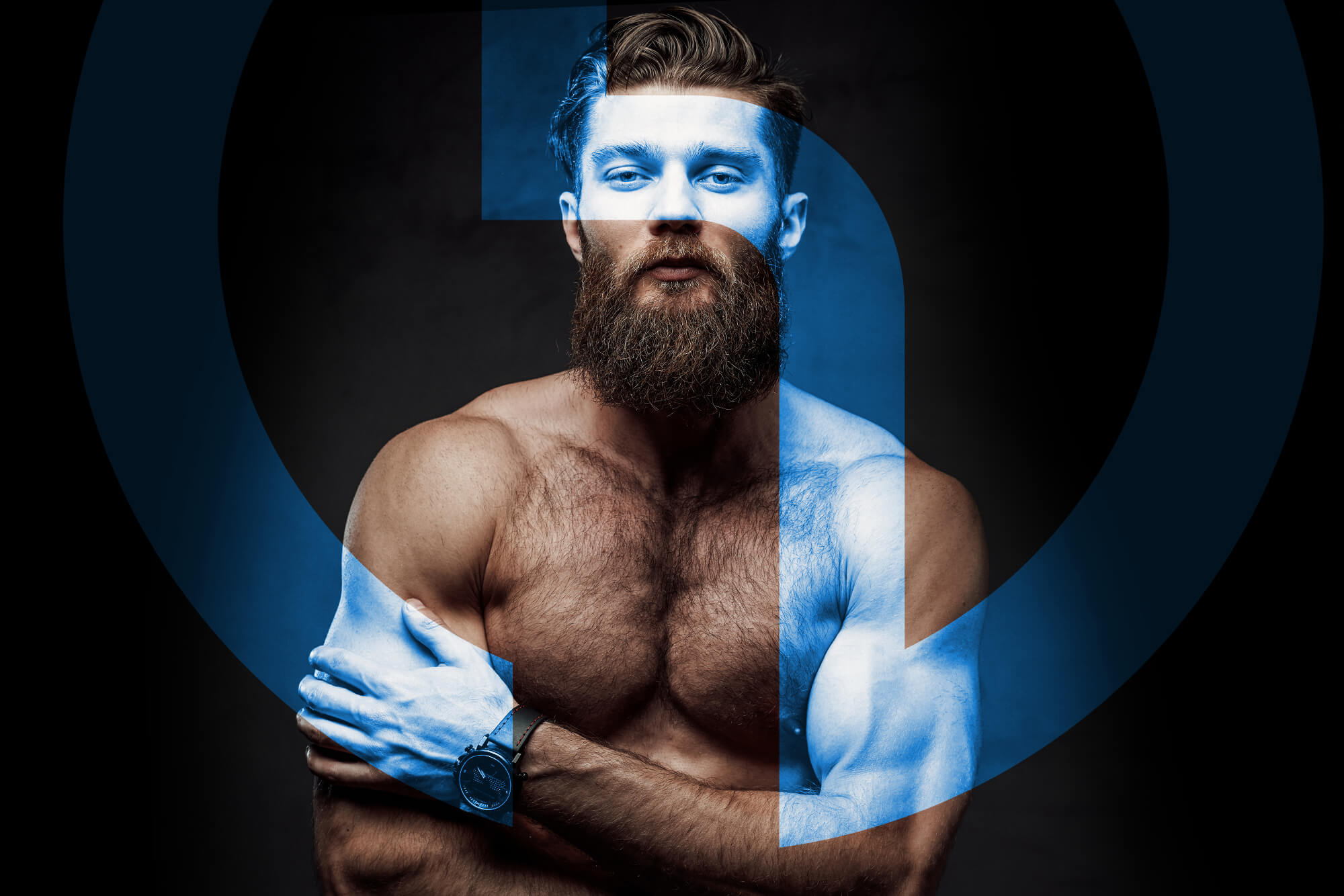 Sexy hairy bearded man